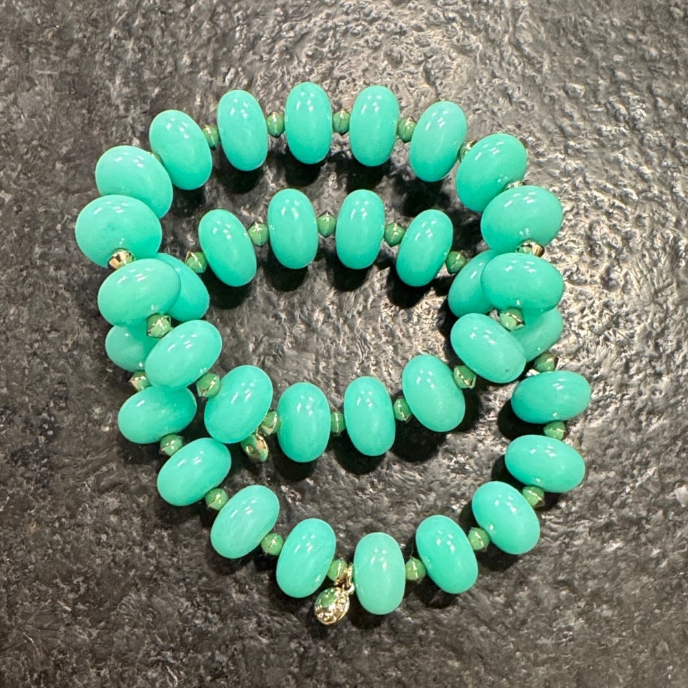 J.Crew Elegant Turquoise Beaded Bracelet set of 2